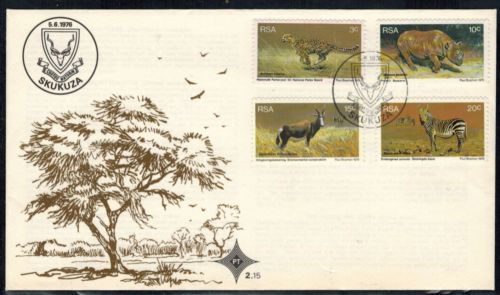 Südafrika 500-503 Brief FDC Geschützte Wildtiere 1976