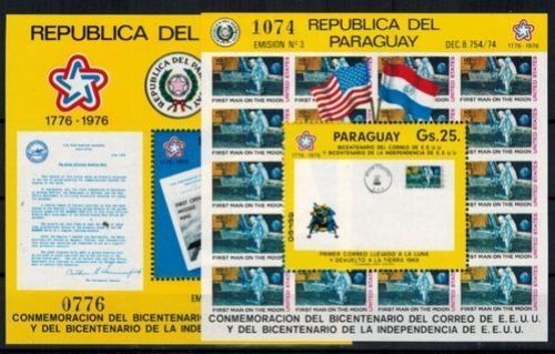 Paraguay Block 279 + 280 Amerikanische Post Mondbrief Raketenpostbrief Kat 40,-