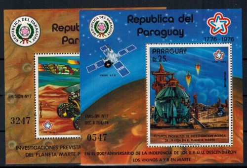 Paraguay Block 294 + 295 200 Jahre USA Raumfahrt postfrisch MNH Kat.-Wert 60,00