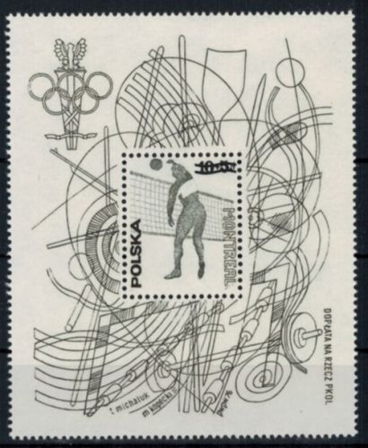 Polen Olympia Sport Block Sommerspiele Montreal Schwarzdruck ohne Frankaturkraft
