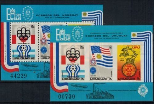 Philatelie Uruguay Block 28 A + B Briefmarkenausstellungen EXFILMO u. ESPAMER