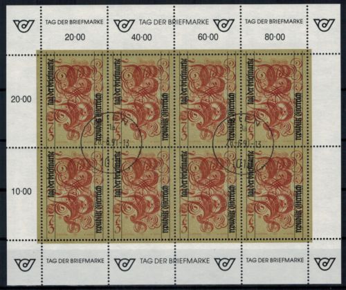 Österreich Kleinbogen 2032 Philatelie Tag der Briefmarke gestempelt 1991