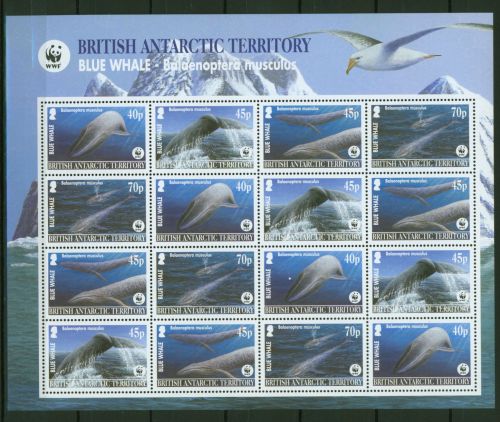Britische Antarktis 353-356 WWF Wale Meeressäuger Kleinbogen Tiere Luxus ** MNH