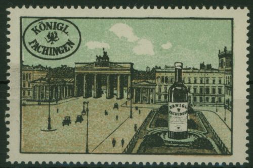 Berlin Brandenburger Tor Reklame - Marke Vignette Königlich Fachingen
