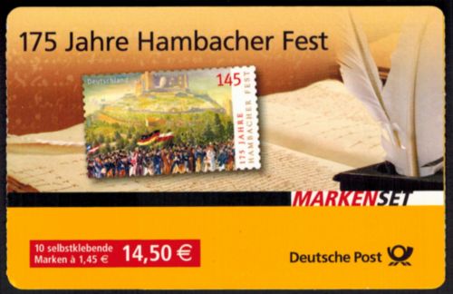 Bundesrepublik Markenheftchen 68a 175 Jahre Hambacher Fest 2007 Ersttagsstempel