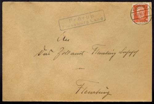 Deutsches Reich Landpoststempel Frörup Flensburger Land Schleswig-Holstein 1932
