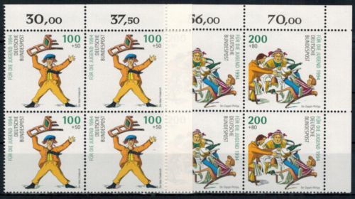 Bund 1726-1730 Jugend 1994 Bogenecke Eckrand Viererblock o. re. postfrisch