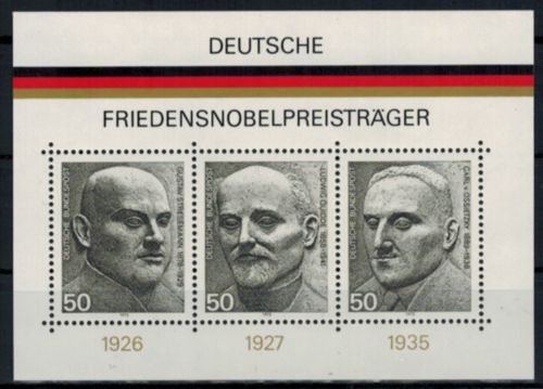 Bund Block 11 Friedensnobelpreisträger tadellos postfrisch