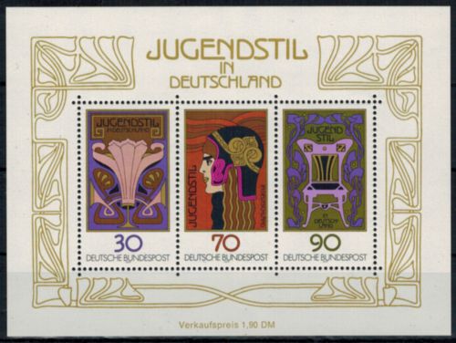 Bund Block 14 Jugendstil 1977 tadellos postfrisch