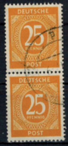Alliierte Besetzung 927 Plattenfehler II im senkrechten Paar gestempelt