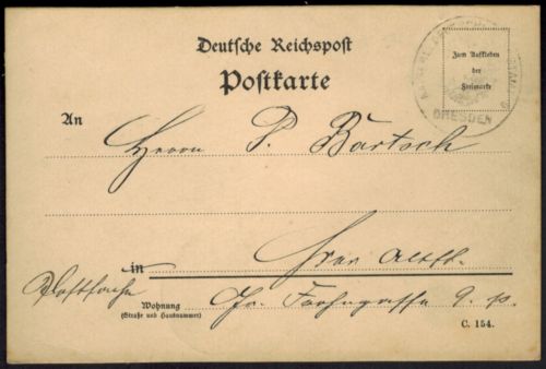 Deutsches Reich Postsache Kaiserliches Postamt Dresden 1895