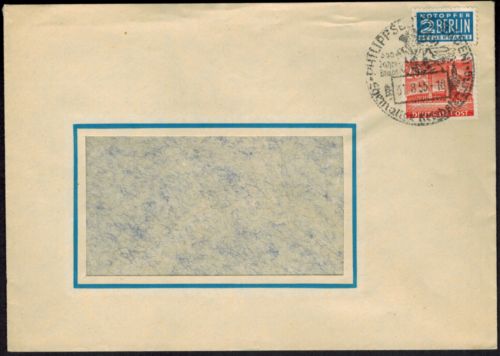 Berlin Brief 113 Bauten II mit SST Philippsburg Baden-Württemberg 31.8.1955