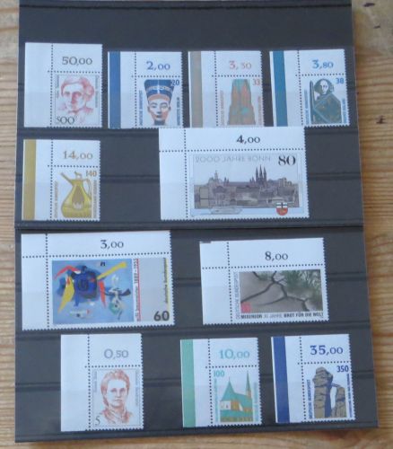 Bund 1397-1443 Jahrgang 1989 Bogenecke Eckrand oben links selten einheitlich