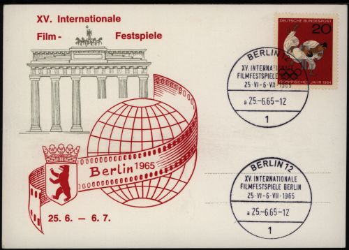 Berlin Sonderkarte XV. Film-Festspiele Berlin 1965 mit Motiv Brandenburger Tor