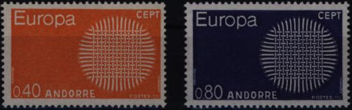 Andorra (Französische Post) 222-223 Europa CEPT 1970 komplett postfrisch ** MNH
