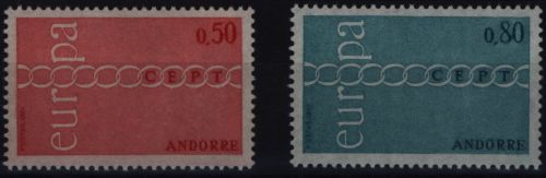 Andorra Französische Pos 232-233 Europa CEPT 1971 komplett postfrisch MNH