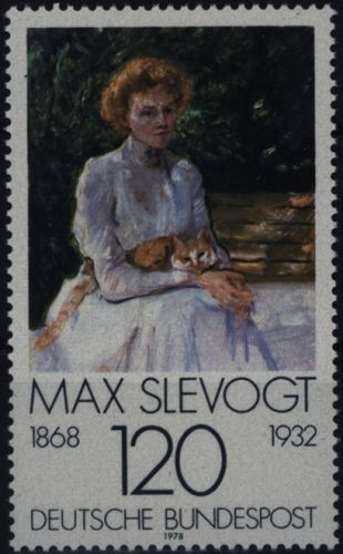 Bundesrepublik 988 Max Slevogts Dame mit Katze Plattenfehler I postfrisch ** MNH