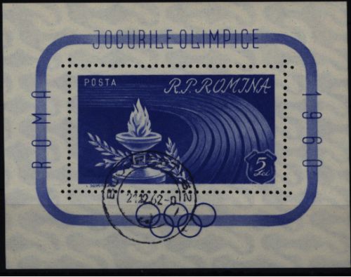 Rumänien Block 46 Olympia Olympische Sommerspiele Rom 1960 gestempelt