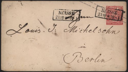 Norddeutscher Bund Ganzsache U 1 a Stempel R 2 Neisse Nysa Oberschlesien Polen