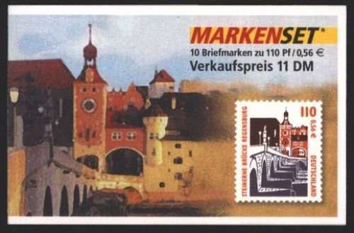 Bund Markenheftchen MH 42 oZ Sehenswürdigkeiten 2000 Ersttagsstempel FRANKFURT