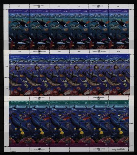 UNO Kleinbogensatz Saubere Meere alle drei Gebiete kompl. postfrisch MNH KW 45,-
