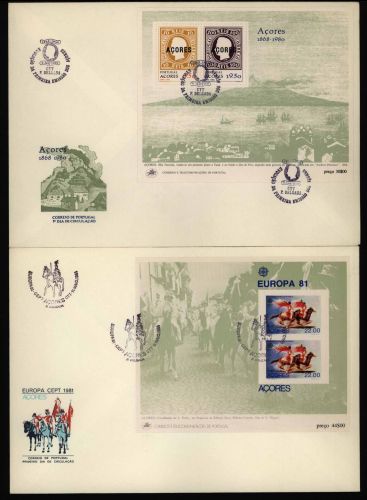 Portugal Azoren Block 1 bis 3 Europa CEPT 1980-1982 auf FDC Ersttag KatW 40,00