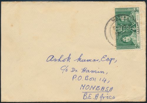 Sri Lanka Ceylon Brief 228 Krönung Matara Mombasa Kenia Afrika int. Destination