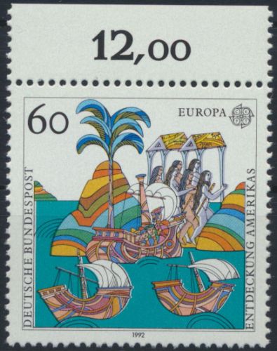 Bund 1608 Abart Passerverschiebung lila 1992 vom Oberrand postfrisch MNH