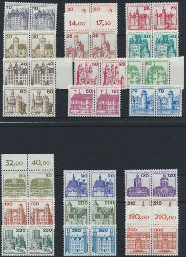 Berlin Burgen & Schlösser Luxus in Paaren 1977-1982 postfrisch 21 Werte Kat 72,-
