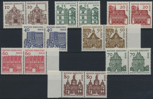 Berlin 242-249 Bauwerke kompl. waagerechte Paare tadellos postfrisch Kat 65,00