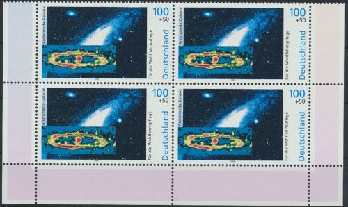 Bund 2077-2081 Wohlfahrt Kosmos Weltraum kpl. als Bogenecke Eckrand Viererblock