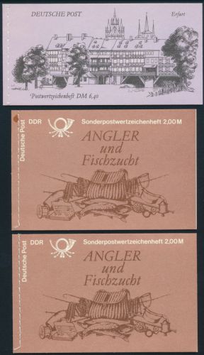 6 DDR Markenheftchen 8-10 Sophilex Angler Bauwerke 1985-1990 postfrisch Kat66,-