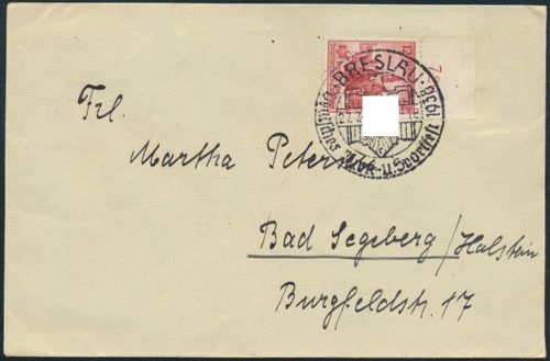 Dt. Reich Brief 667 EF Oberrand SST Breslau Turn-u. Sportfest Bad Segeberg 1938