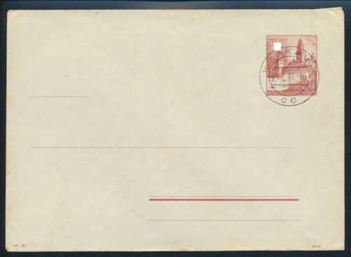 Generalgouvernement Ganzsache Umschlag U 2 a ungebraucht mit Stempel Krakau