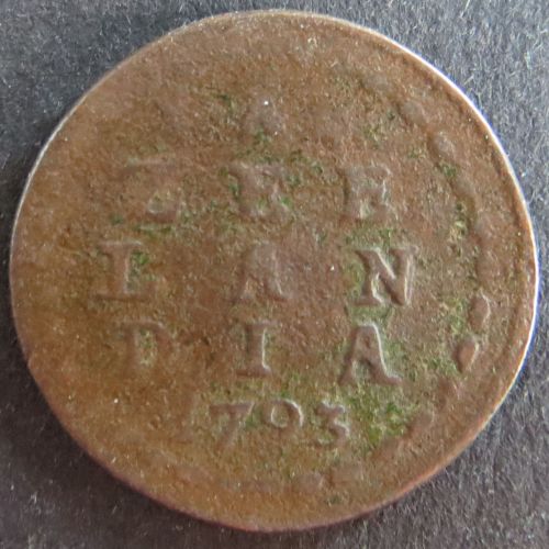 Münze Zeelandia Niederlande 1793 schön