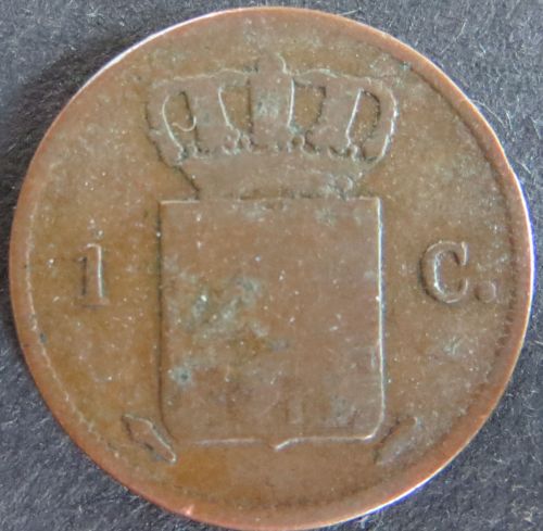Münze Niederlande Netherlands 1 Cent 1828 schön F