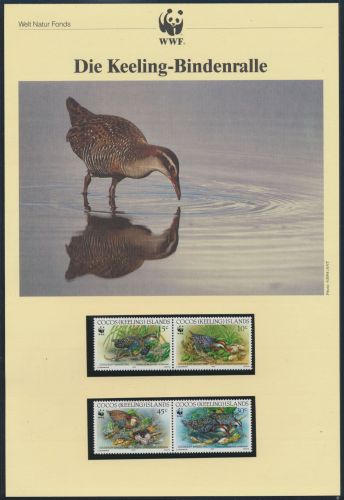WWF Cocos Island 267-270 Tiere Vögel Keeling-Bindenralle kpl. Kapitel bestehend