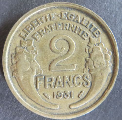 Münze Frankreich 2 Francs 1931 II. Schön: 201