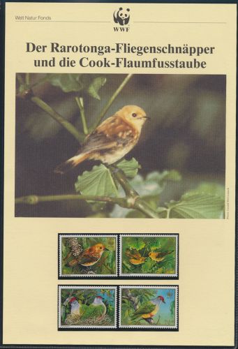 WWF Cook Island 1278-1281 Vögel Rarotonga-Fliegenschnäpper kpl. Kapitel besteh