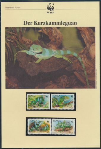 WWF Tonga 1140-1143 Tiere Der Kurzkammleguan kpl. Kapitel bestehend aus