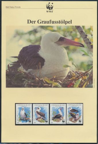 WWF Weihnachtsinsel 303-306 Tiere Vögel Der Graufußtölpel kpl. Kapitel bestehend