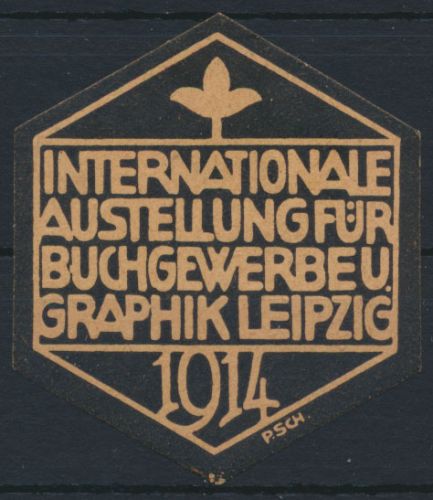 Vignette Reklame Jugendstil Künstler Ausstellung Buchgewerbe & Grafik Leipzig