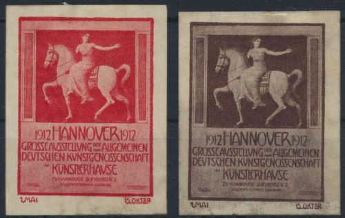 Vignette Reklame Jugendstil Künstler Ausstellung Kunstgenossenschaft Hannover