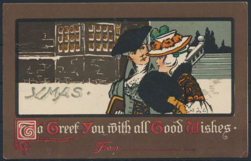 Ansichtskarte traumhafte Jugendstil Künstler AK Weihnachten in tollen Farben