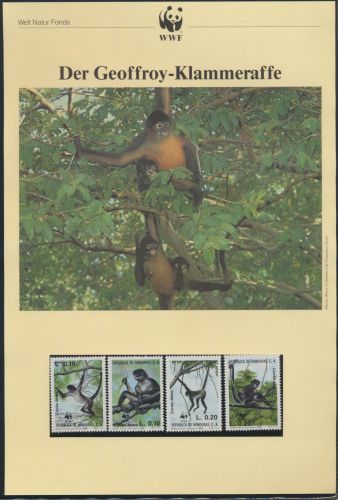 WWF Honduras 1084-1087 Der Geoffrey-Klammeraffe kpl. Kapitel bestehend