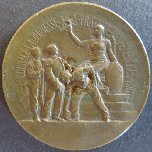 Medaille Frankreich - Patrie encourage la jeunesse ca. 1890 Kupfer s