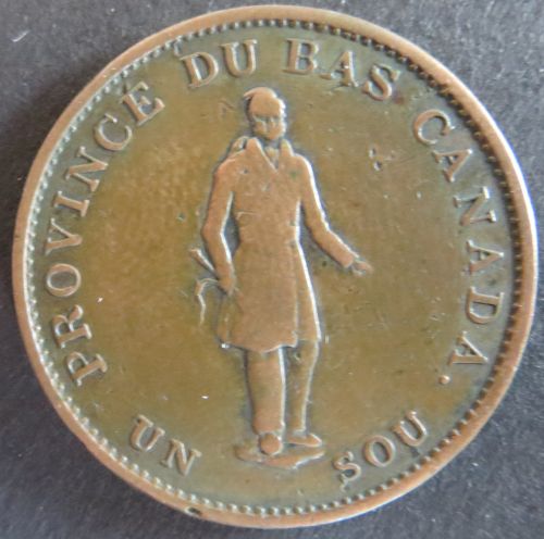 Großbritannien 1837 - Token Lower Canada Un Sou Half Penny Kupfer ss