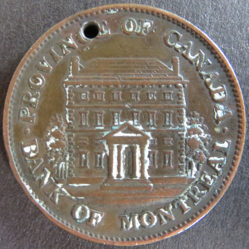 Großbritannien 1844 - Token Province of Canada Montreal Half Penny Kupfer ss