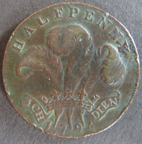 Großbritannien 1794 - Half Penny Token George Prince of Wales Essex Warley ss