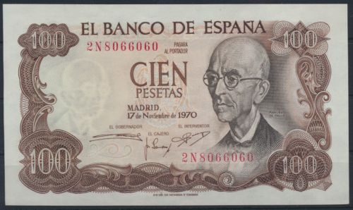 Geldschein Banknote Spanien Spain 100 Pesetas P152 UNC